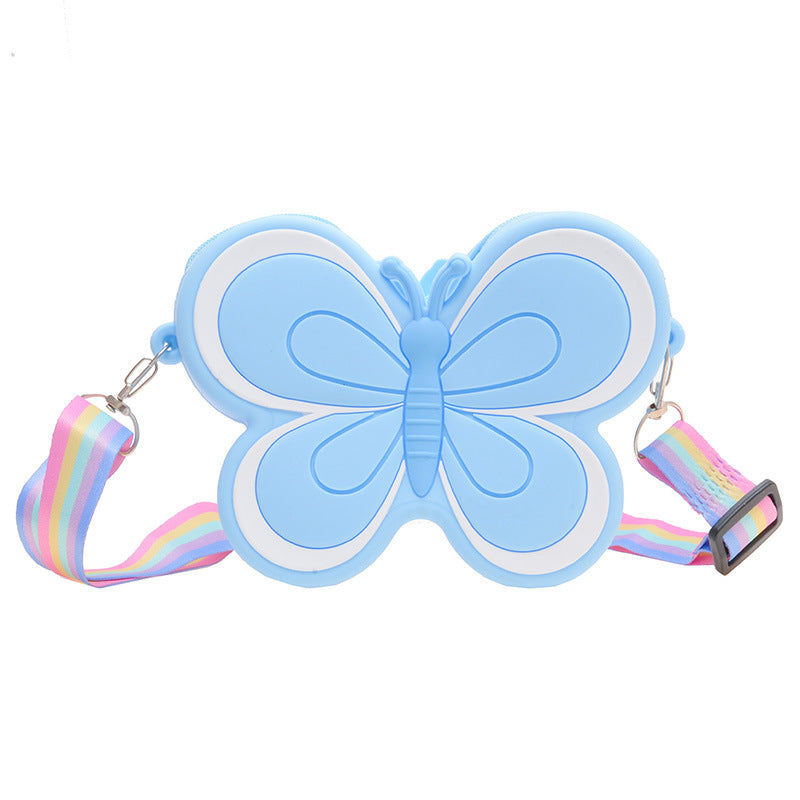 Wholesale Kids Double Sided Butterfly Silicone Messenger Bag